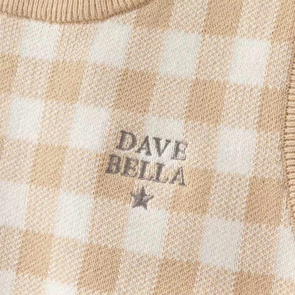 【予約】dave&bella デイブベラ ベージュチェックベスト DB3252927
