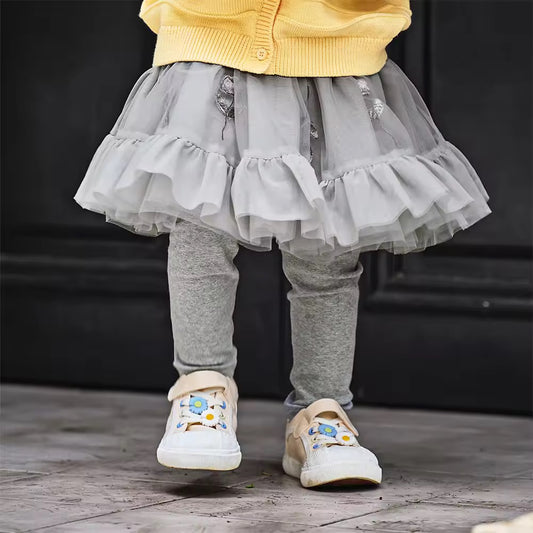 【予約】dave&bella デイブベラ フラワー刺繍チュールスカートレギンス DB3252643