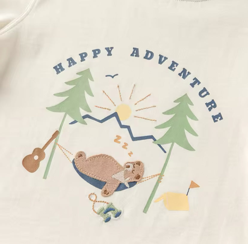 dave&bella デイブベラ リラックスくまさんアップリケTシャツ DB2250241
