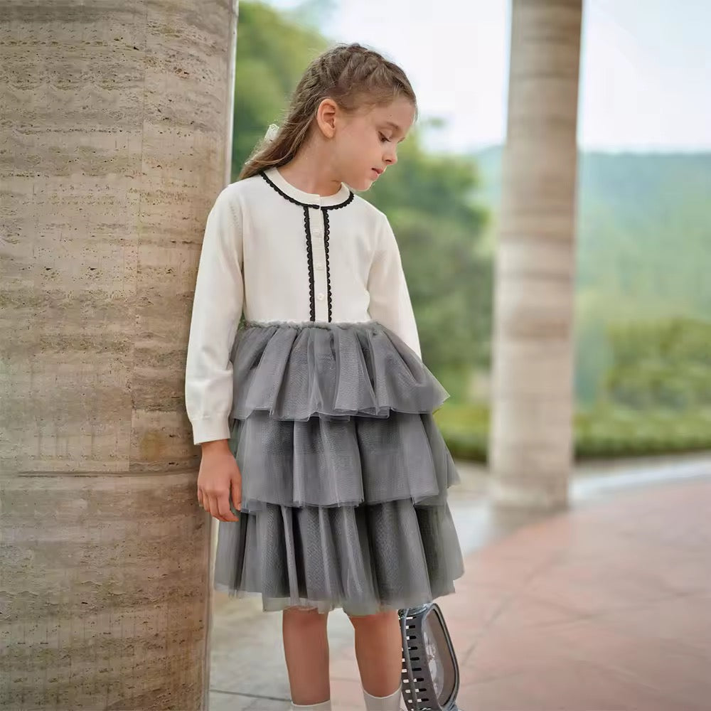 【予約】dave&bella デイブベラ ティアードチュールスカートワンピース DK3252711