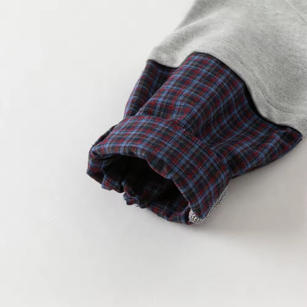 【予約】dave&bella デイブベラ ロボット刺繍チェックシャツドッキングトップス DB3253440