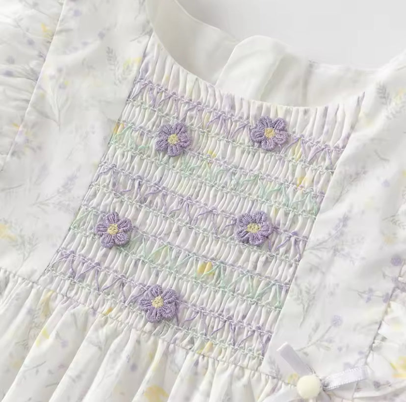 dave&bella デイブベラ フラワースモッキングワンピース DB2252398