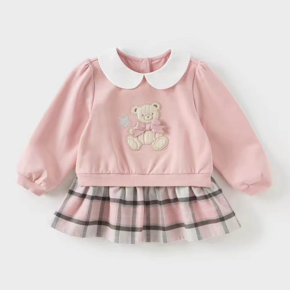 【予約】dave&bella デイブベラ テディベアアップリケワンピース DB3252637
