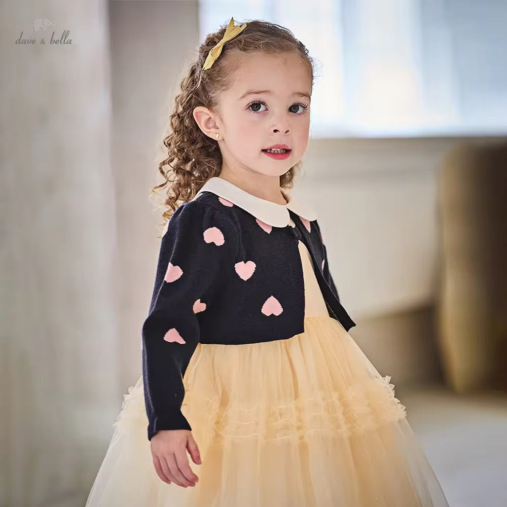 dave&bella デイブベラ ハートカーディガンドッキングチュールワンピース DB3253153