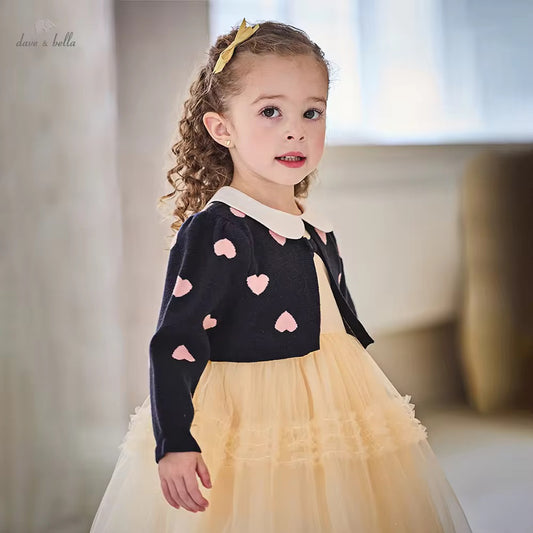 dave&bella デイブベラ ハートカーディガンドッキングチュールワンピース DB3253153