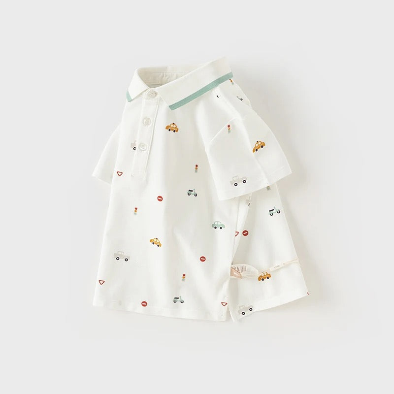 dave&bella デイブベラ くるまイラストポロシャツ DB2248484