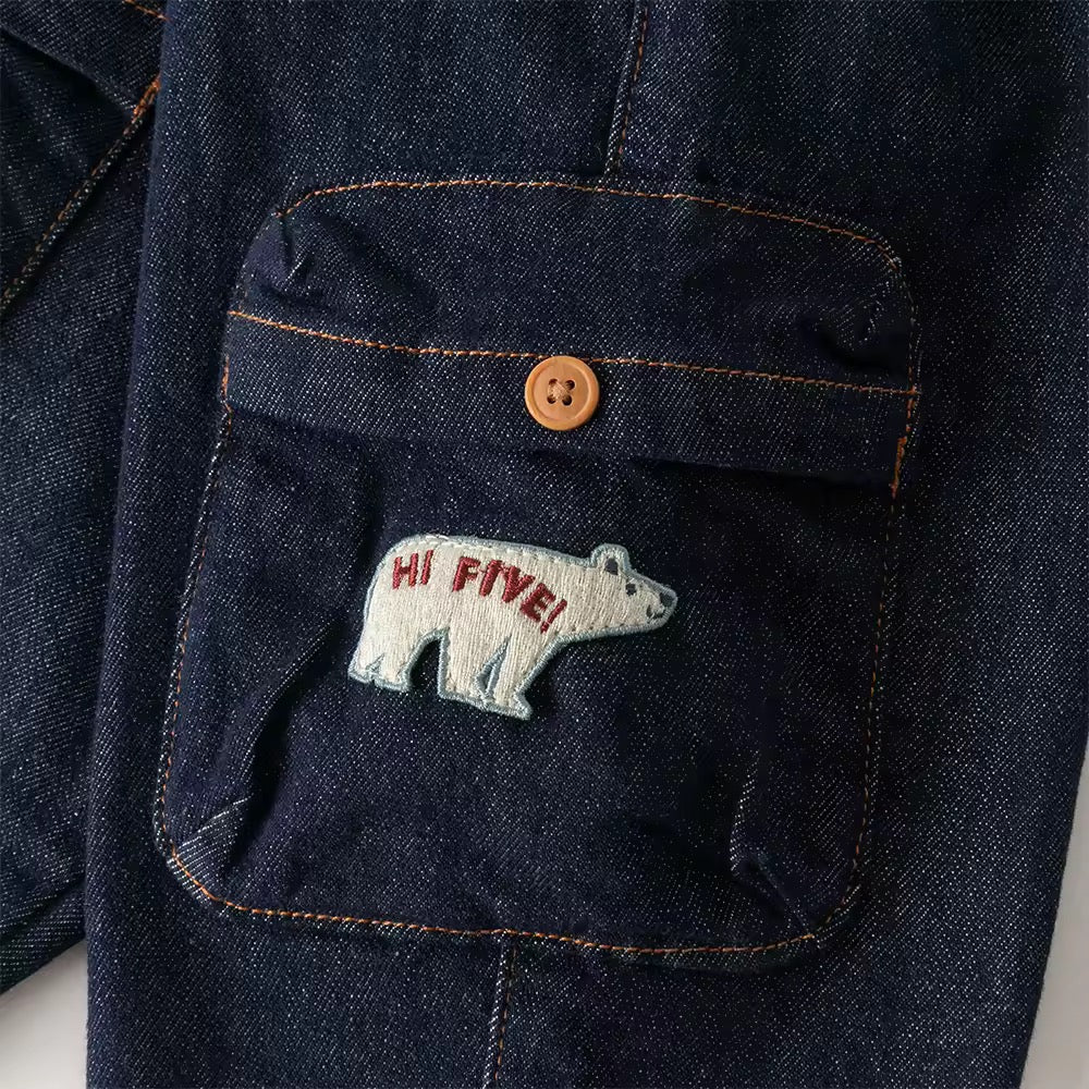 【予約】dave&bella デイブベラ シロクマ刺繍デニムパンツ DB3252798