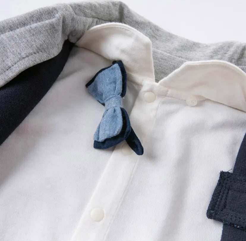 dave&bella デイブベラ タキシード風ボウタイ付ロンパース 80cm