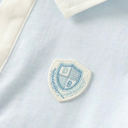 【90cm last one】dave&bella デイブベラ エンブレムポロシャツ&チェックパンツセット DB2240641