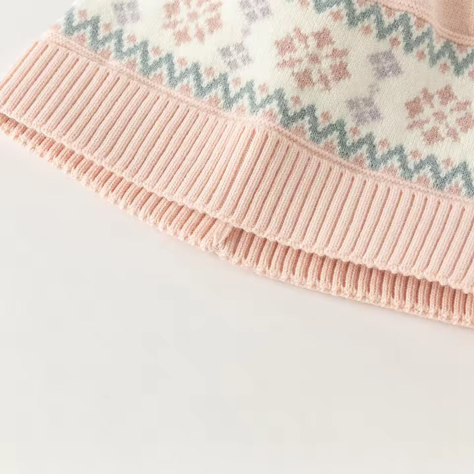 【予約】dave&bella デイブベラ ピンクウィンターデザインニット帽 DB4253559