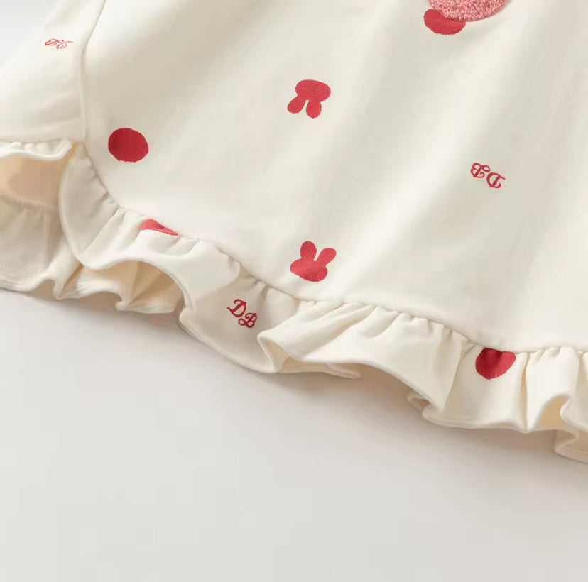 【予約】dave&bella デイブベラ ドットチェリー刺繍トップス&レギンスセット DB3253158