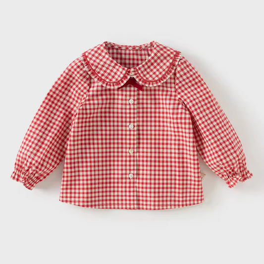 【予約】dave&bella デイブベラ レッドチェックブラウス DB3253344