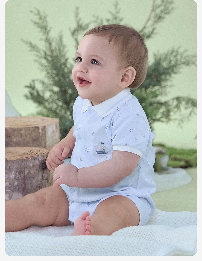 dave&bella デイブベラ ライトブルーマリンデザインロンパース DB2251573