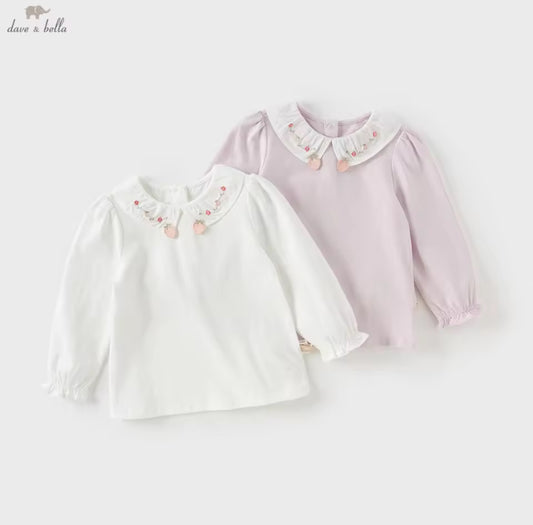 【予約】dave&bella デイブベラ いちご刺繍襟ブラウス DB3252647