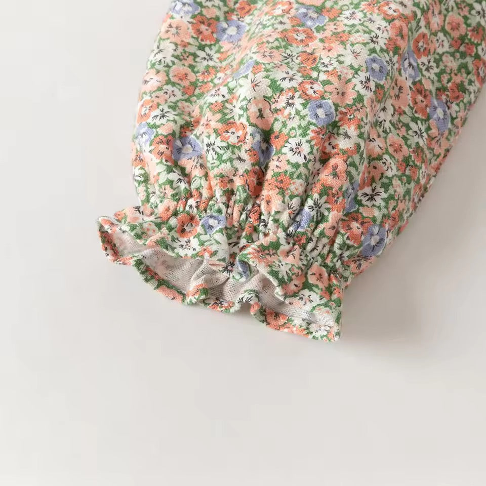 【予約】dave&bella デイブベラ ニット襟裏起毛フローラルワンピース DB4251838