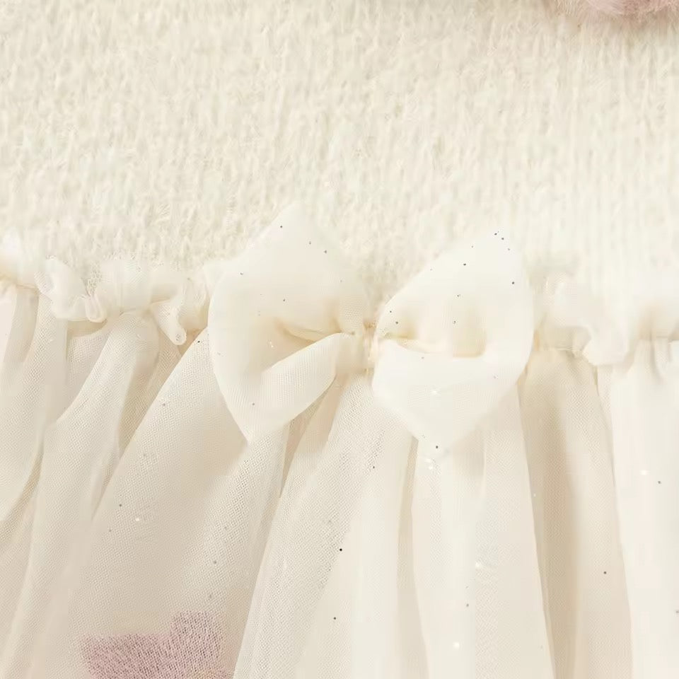 【予約】dave&bella デイブベラ ちょうちょ刺繍ふわふわワンピース DB4243761