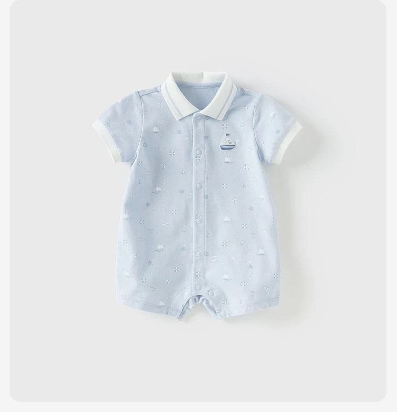 dave&bella デイブベラ ライトブルーマリンデザインロンパース DB2251573