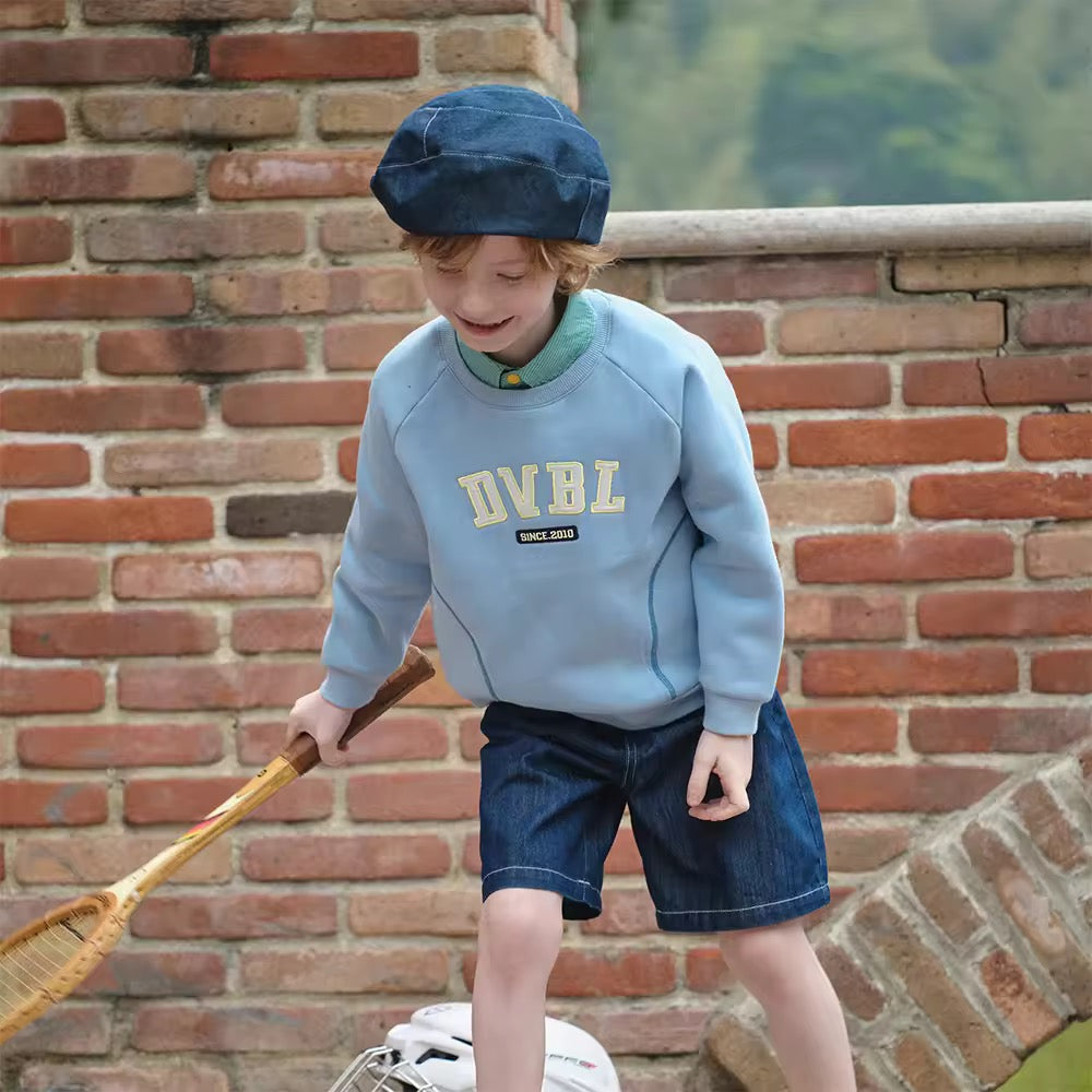 【予約】dave&bella デイブベラ ライトブルー裏起毛トップス DK3252748