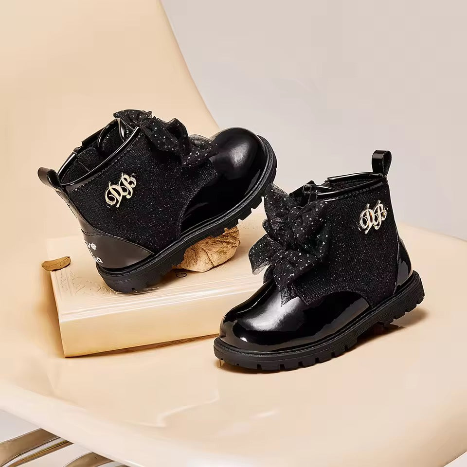 【予約】dave&bella デイブベラ ブラックリボンブーツ DB4254362