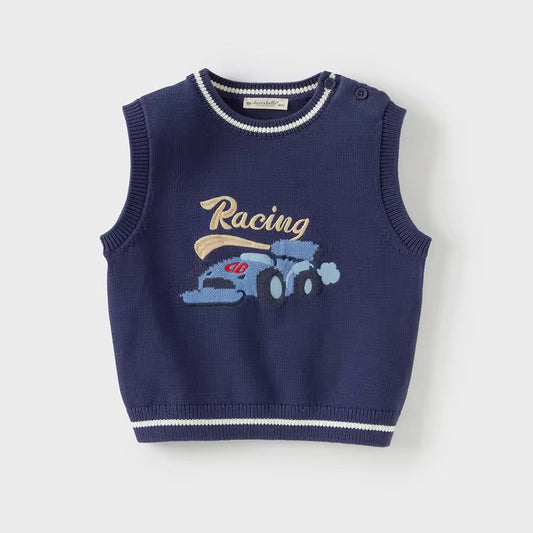 【予約】dave&bella デイブベラ Racingデザインネイビーベスト DB3252489