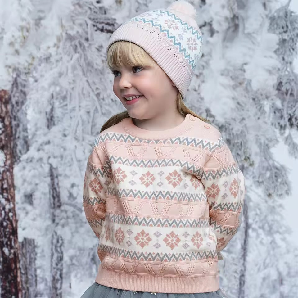 【予約】dave&bella デイブベラ ピンクウィンターデザインニット DB4253576