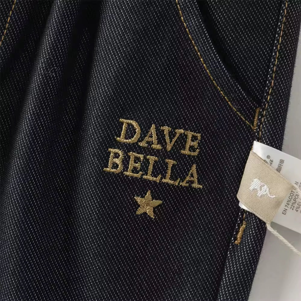 【予約】dave&bella デイブベラ ロゴ刺繍ストレッチデニムパンツ DB3252882