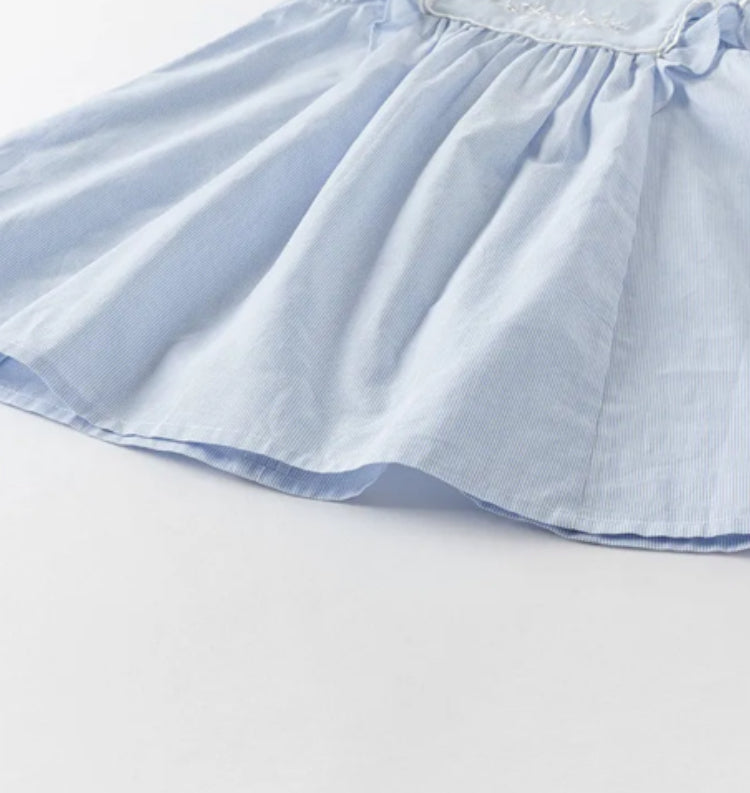 dave&bella デイブベラ フラワー刺繍ライトブルーワンピース DB2250966