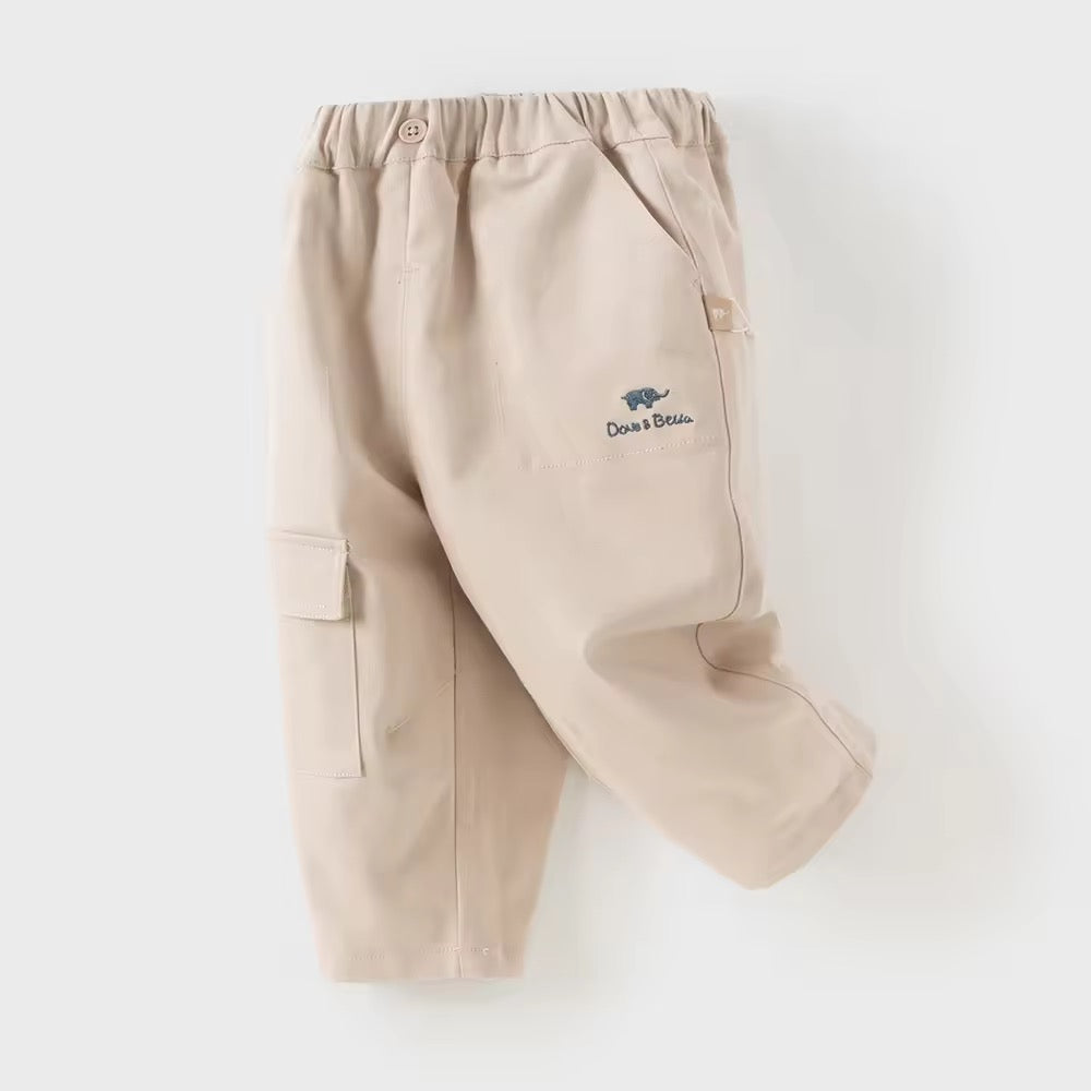 【予約】dave&bella デイブベラ ロゴ刺繍ベージュパンツ DB3253178