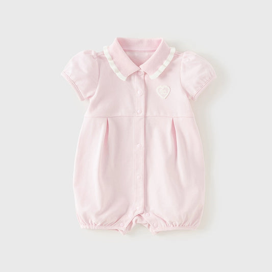 【73cm last one】dave&bella デイブベラ ピンクポロロンパース DB2240725