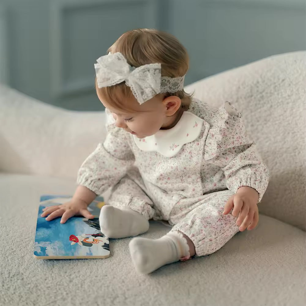 【予約】dave&bella デイブベラ フローラルロンパース DB3253558