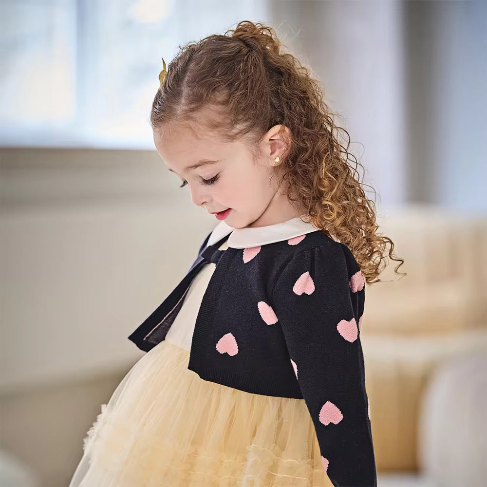 dave&bella デイブベラ ハートカーディガンドッキングチュールワンピース DB3253153