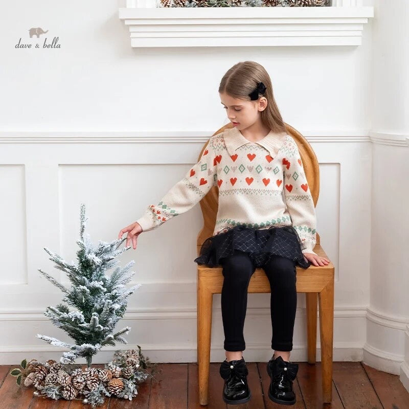 【130cm last one】dave&bella デイブベラ ハートデザインニット DK4237249