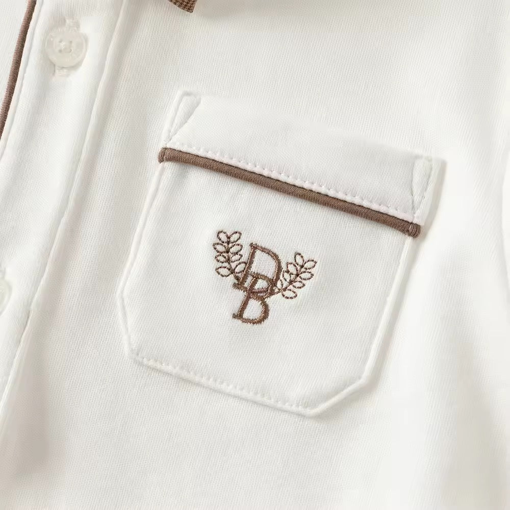 【予約】dave&bella デイブベラ ボウタイ付きロゴ刺繍シャツ DB3253496