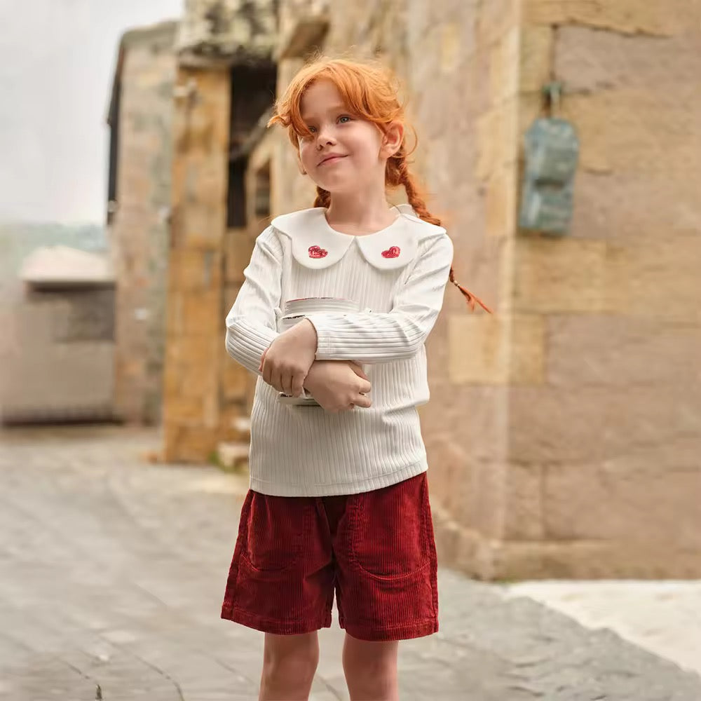 【予約】dave&bella デイブベラ ハート襟リブトップス DK3252660