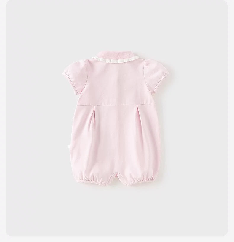 【73cm last one】dave&bella デイブベラ ピンクポロロンパース DB2240725