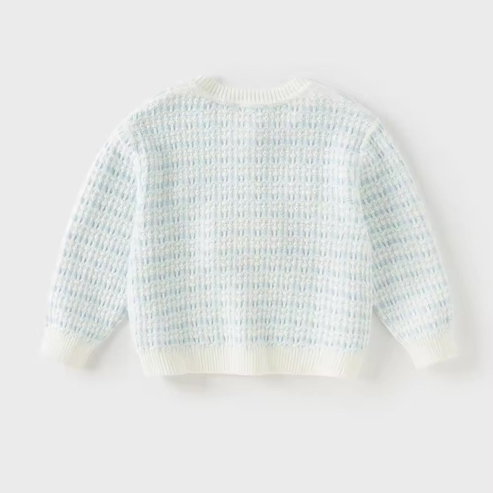 【予約】dave&bella デイブベラ ライトブルーチェックカーディガン DB3253543