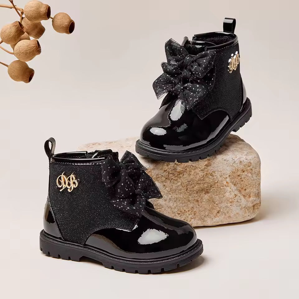 【予約】dave&bella デイブベラ ブラックリボンブーツ DB4254362