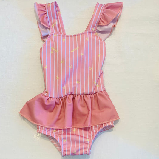 missy'sオリジナル Girls cherry stripe swimwear one-piece