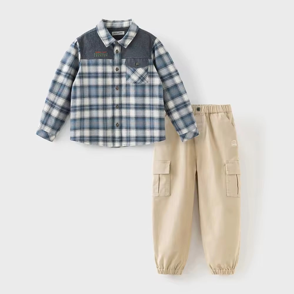 【予約】dave&bella デイブベラ ブルーチェックシャツ DK3253032