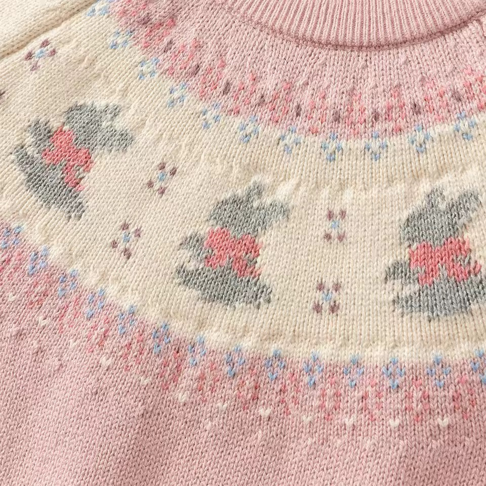 【予約】dave&bella デイブベラ うさちゃんデザインコットンウールセーター DB4244045