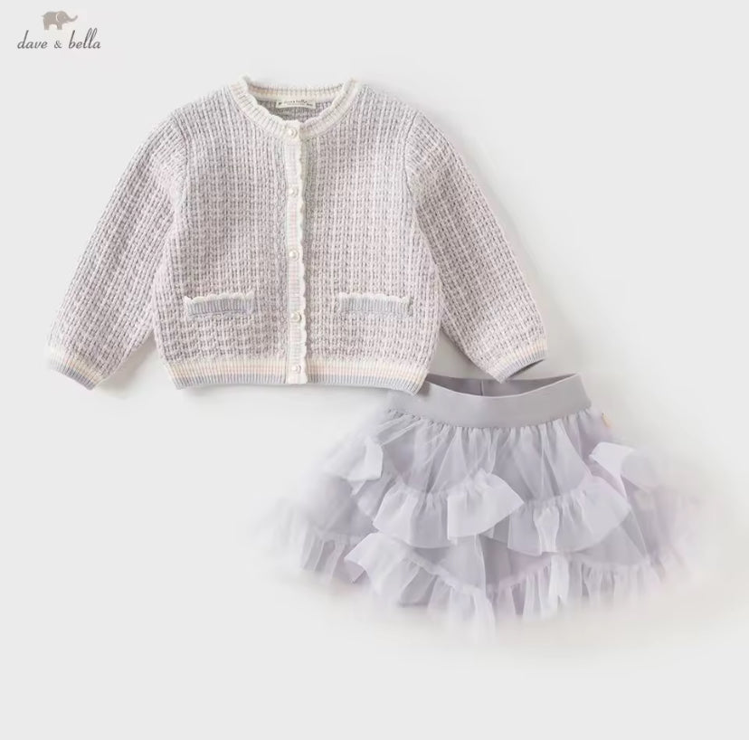 【予約】dave&bella デイブベラ カーディガン&チュールスカートセット DB3253538
