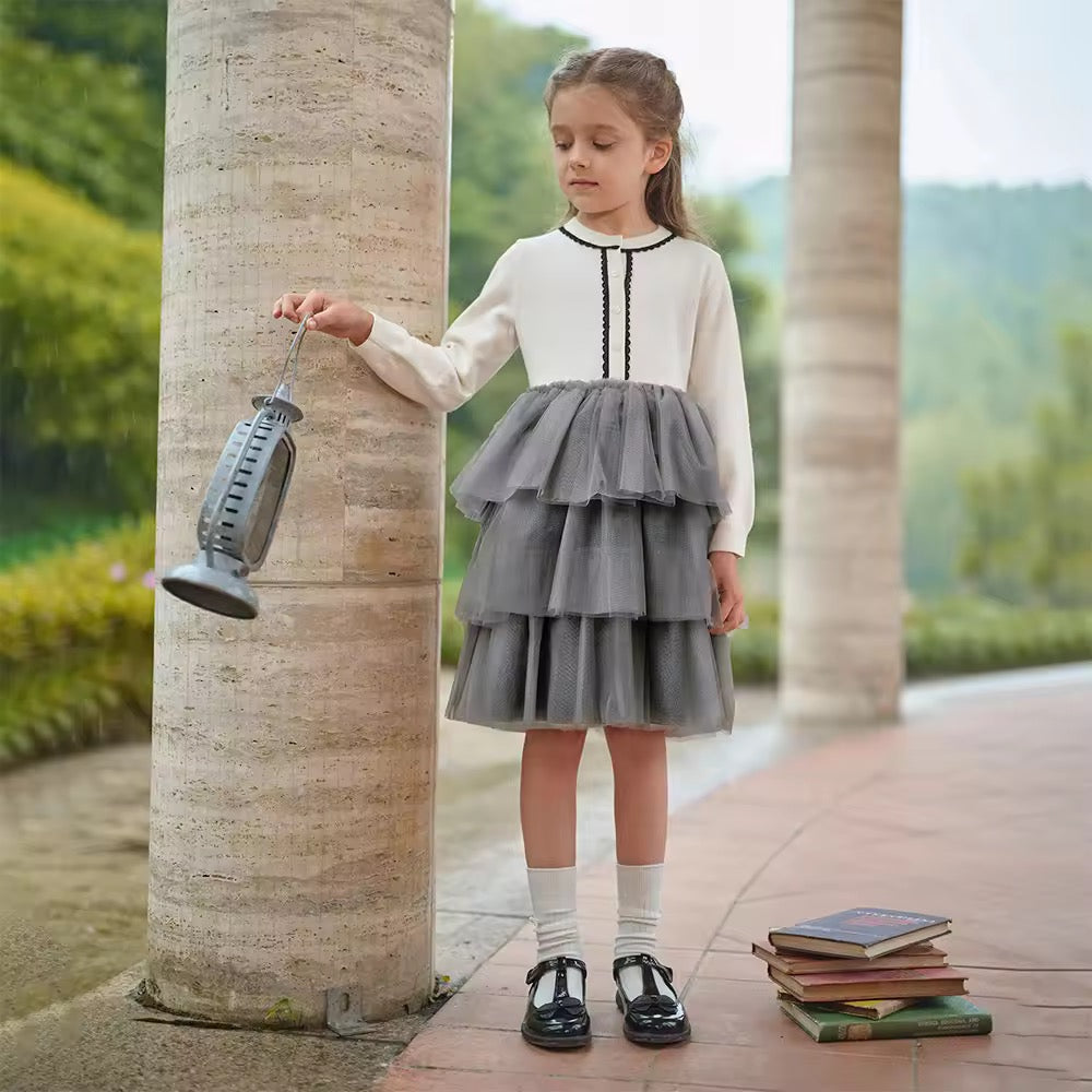 【予約】dave&bella デイブベラ ティアードチュールスカートワンピース DK3252711