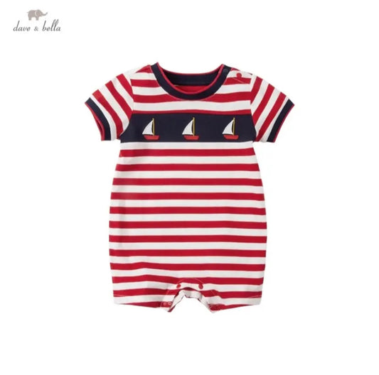 dave&bella デイブベラ レッドボーダーヨットロンパース 59cm 66cm