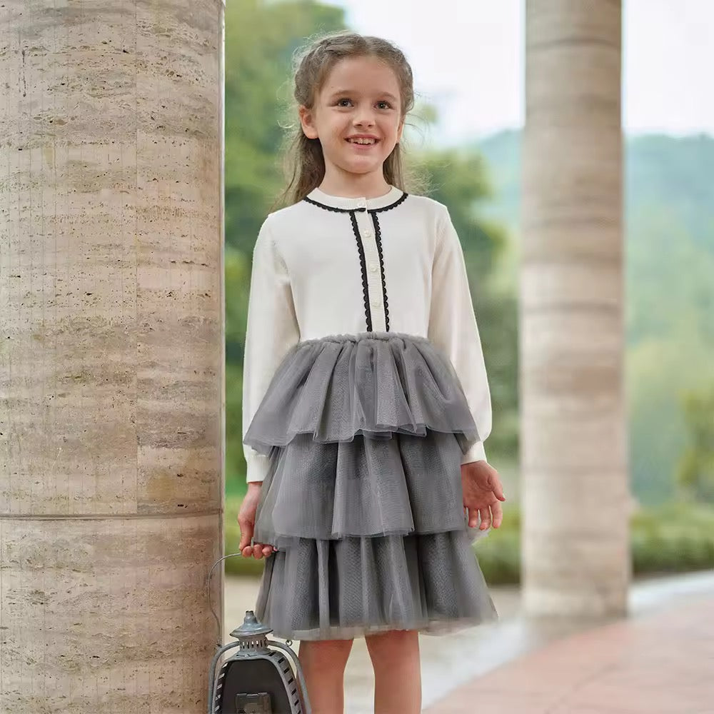 【予約】dave&bella デイブベラ ティアードチュールスカートワンピース DK3252711