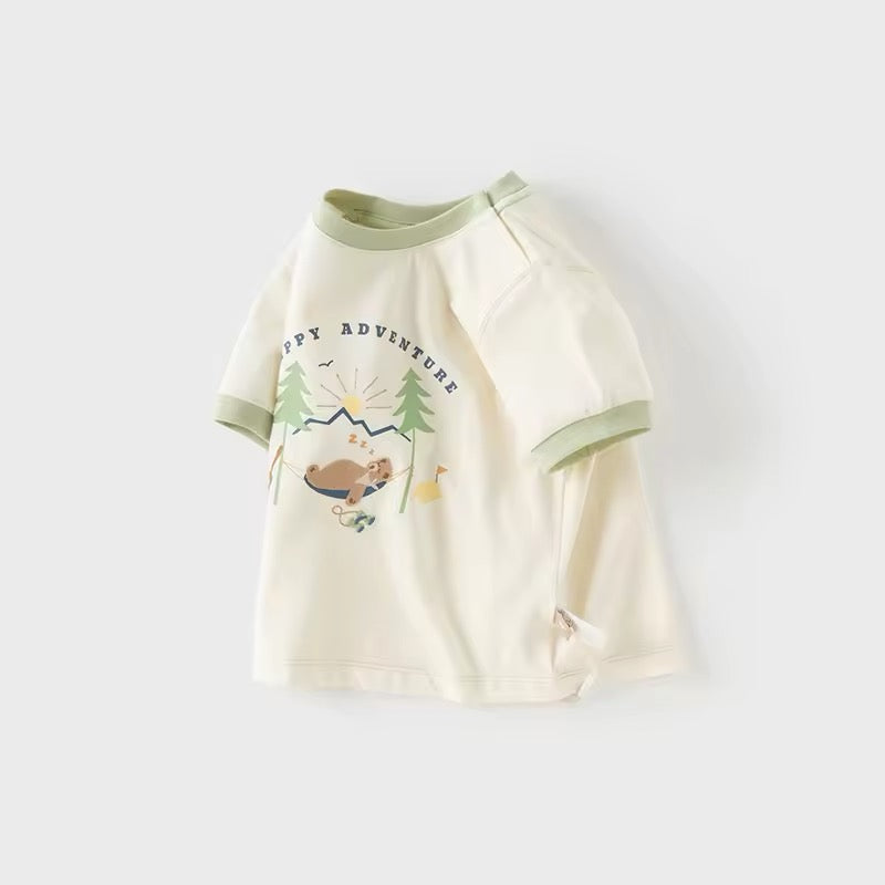 dave&bella デイブベラ リラックスくまさんアップリケTシャツ DB2250241