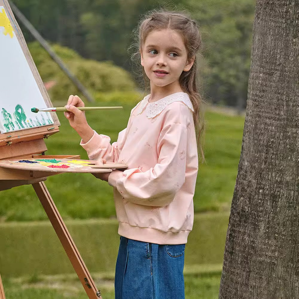 【予約】dave&bella デイブベラ レース襟イラストトップス DK3252618