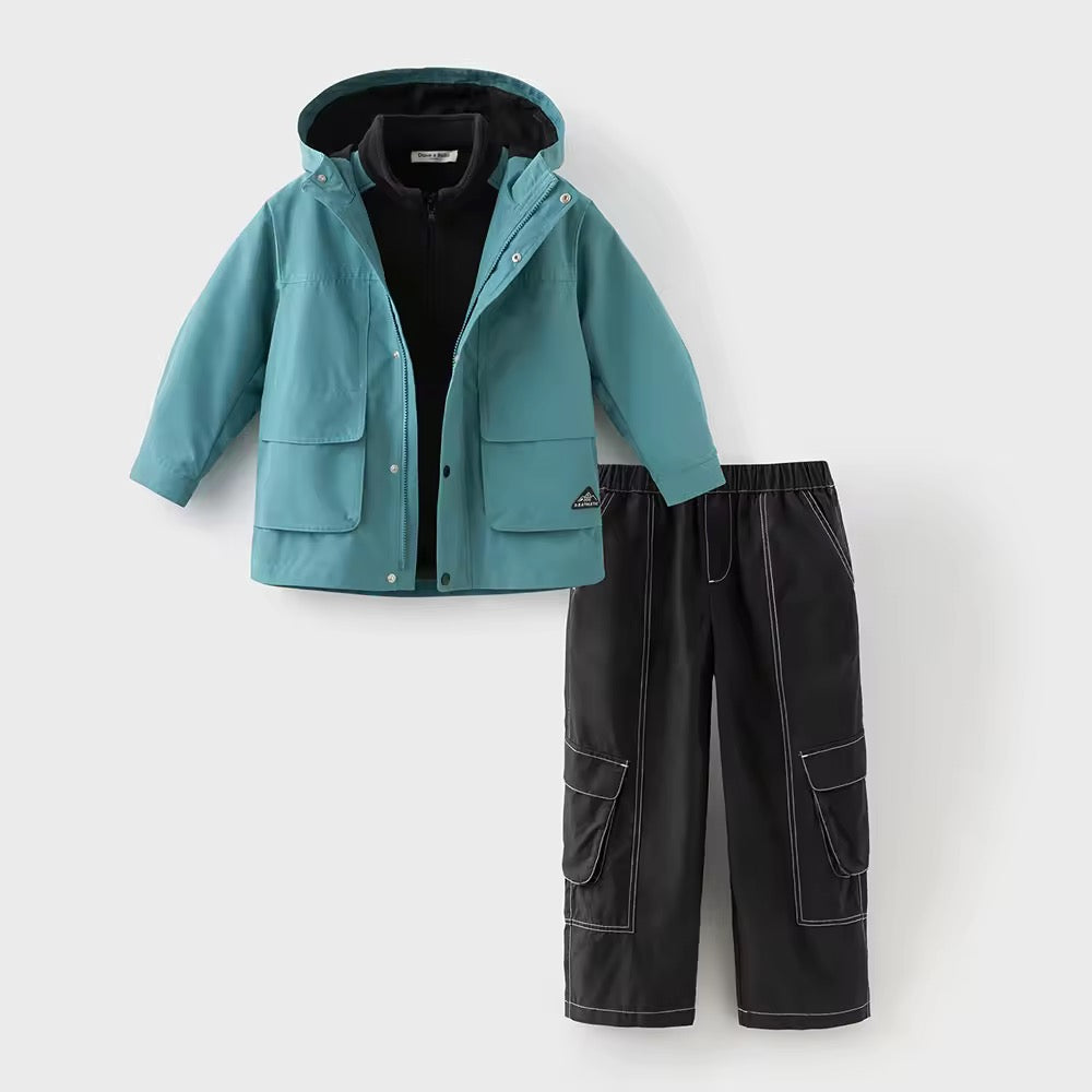 【予約】dave&bella デイブベラ フリースブルゾン付きグリーンアウター DK3253025