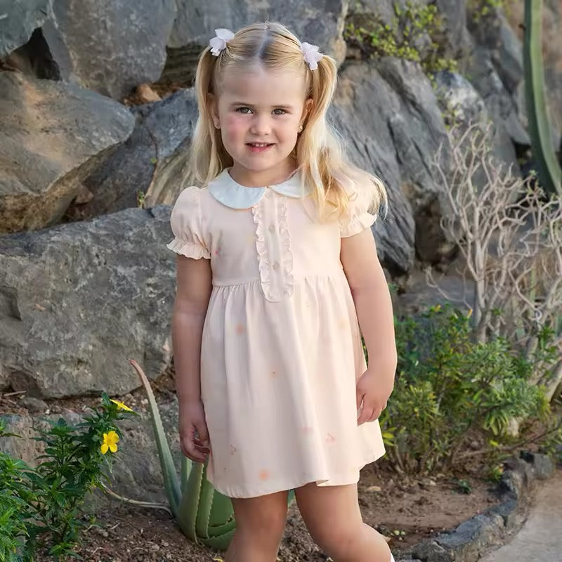 dave&bella デイブベラ フローラルライトピンクポロワンピース DB2252215