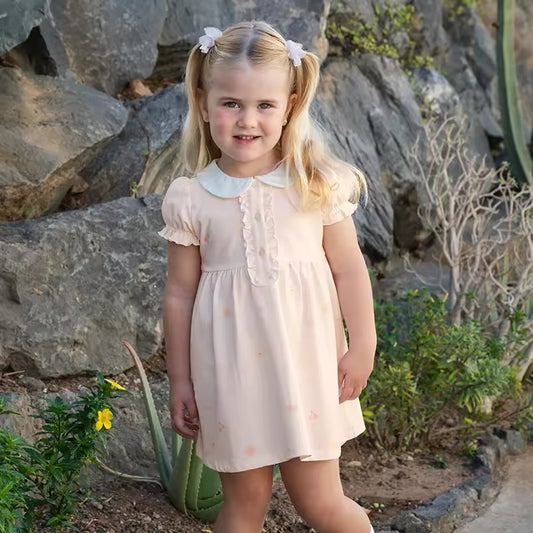 dave&bella デイブベラ フローラルライトピンクポロワンピース DB2252215