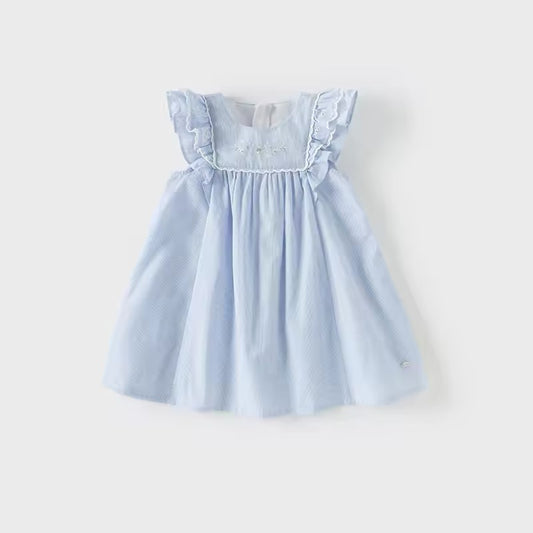 dave&bella デイブベラ フラワー刺繍ライトブルーワンピース DB2250966